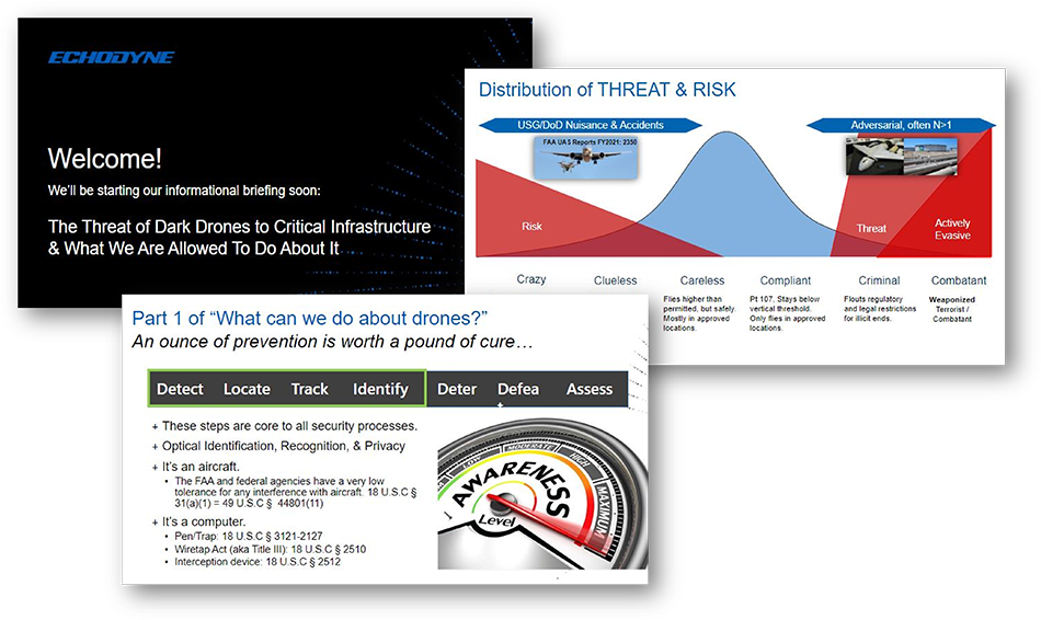 Webinar Slide the Threat of Dark Drones webinar